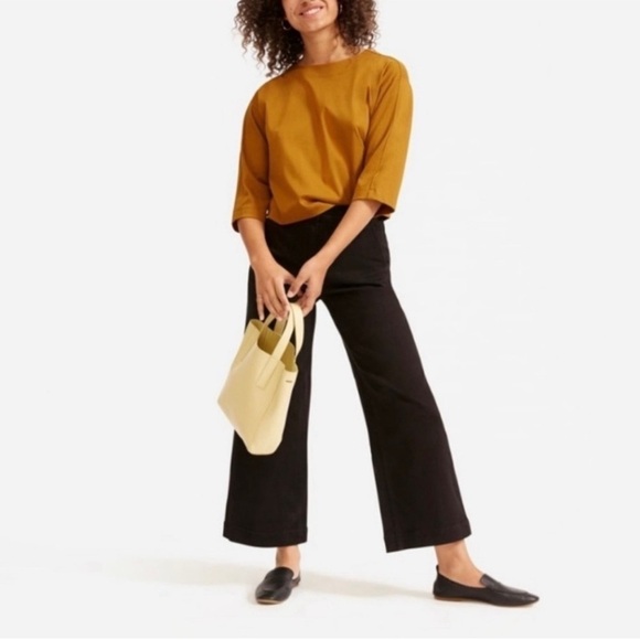 Everlane Denim - EVERLANE NWT The Wide Leg Ankle Crop Black Denim Jeans Size 26 High Rise